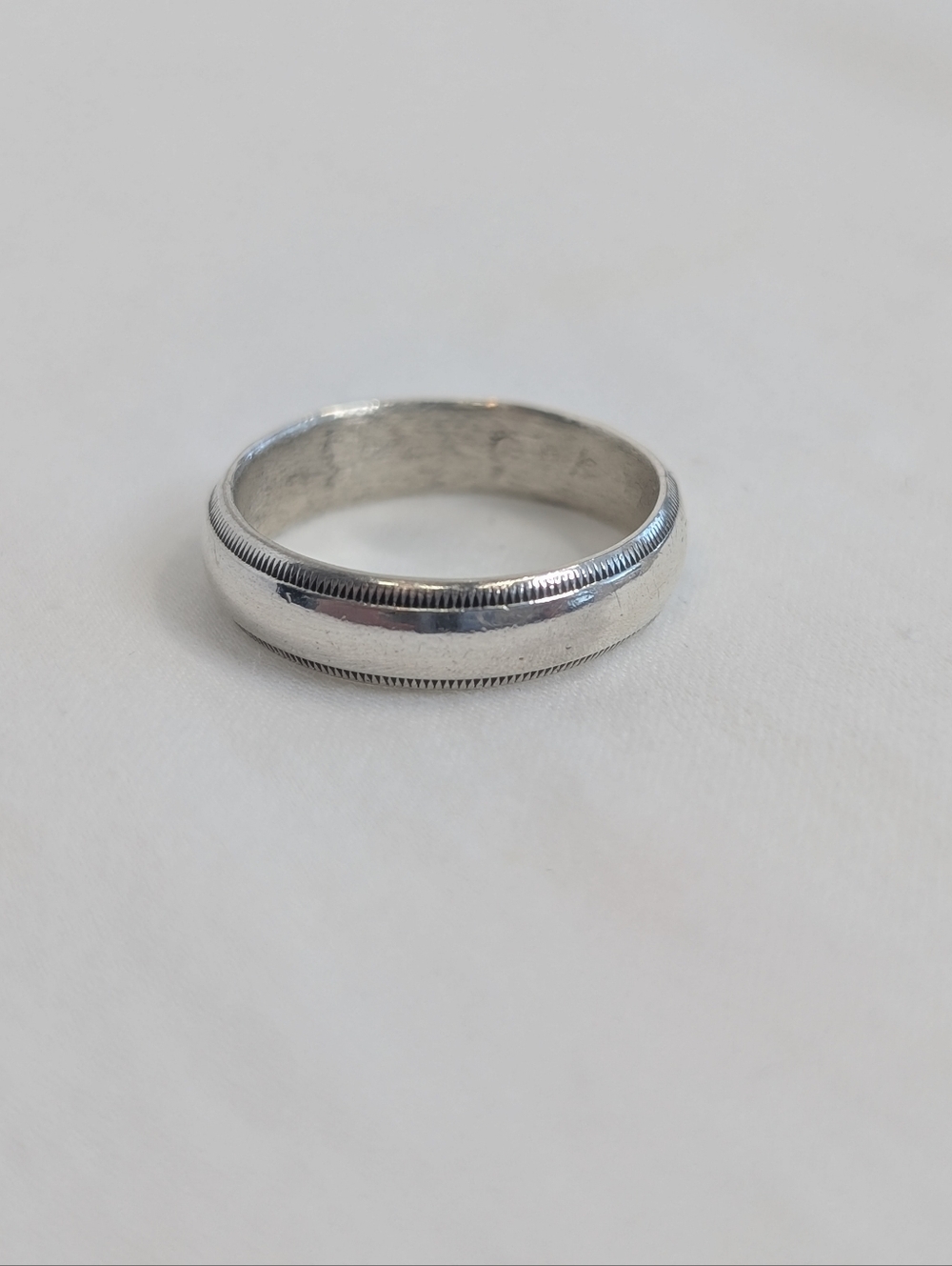 Vintage 925 Sterling Silver Milgrain Ring Wedding Band - Picture 6 of 11